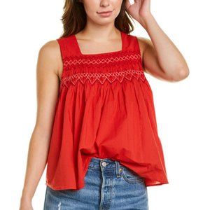 NWT MADEWELL Embroidered Smocked Tank Top Size M